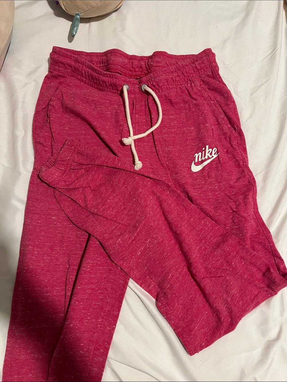 Nike Girls Marled Pink Sweat Joggers with Drawstring